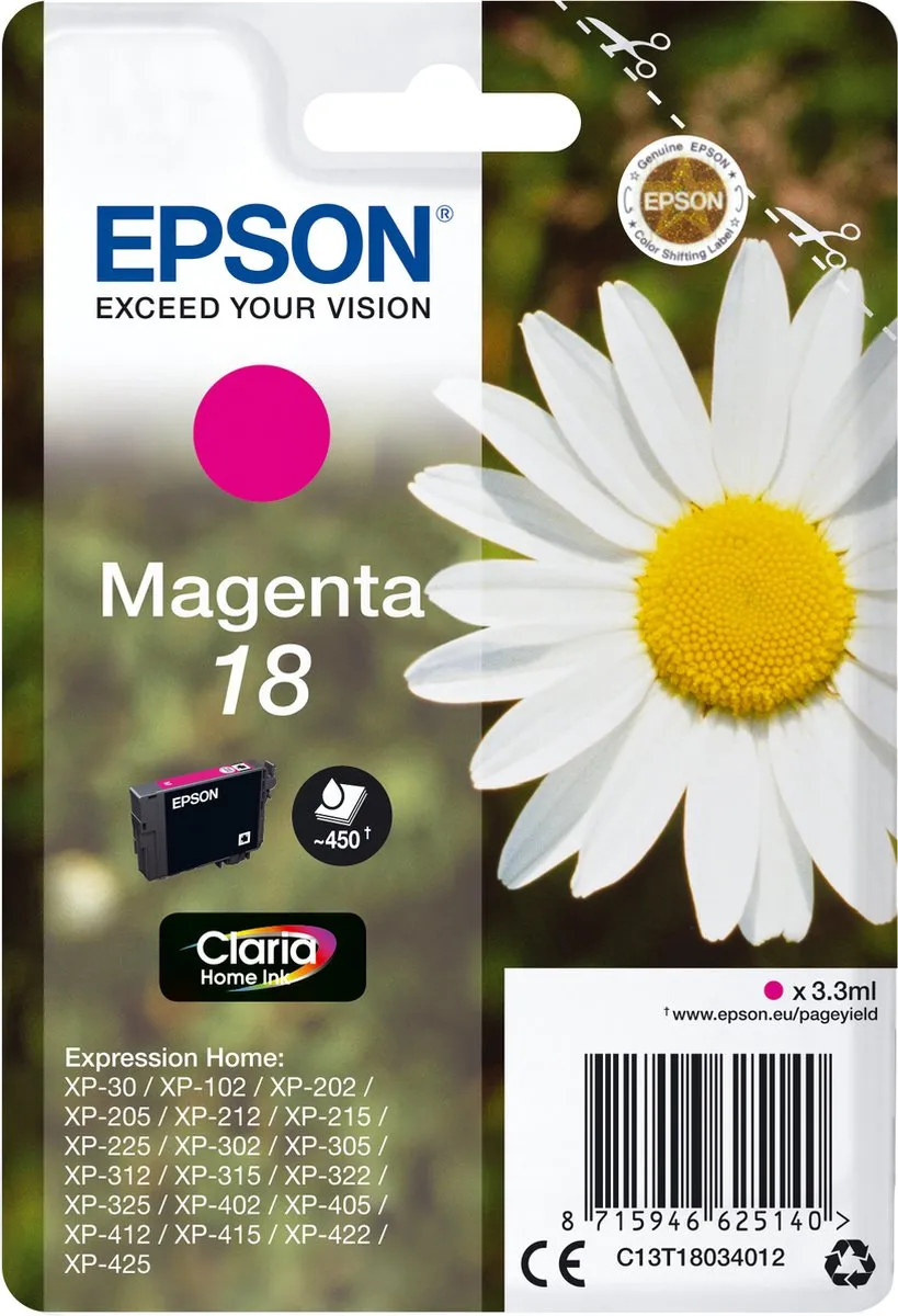 Epson C13T18034010 Magenta Inktcartridge