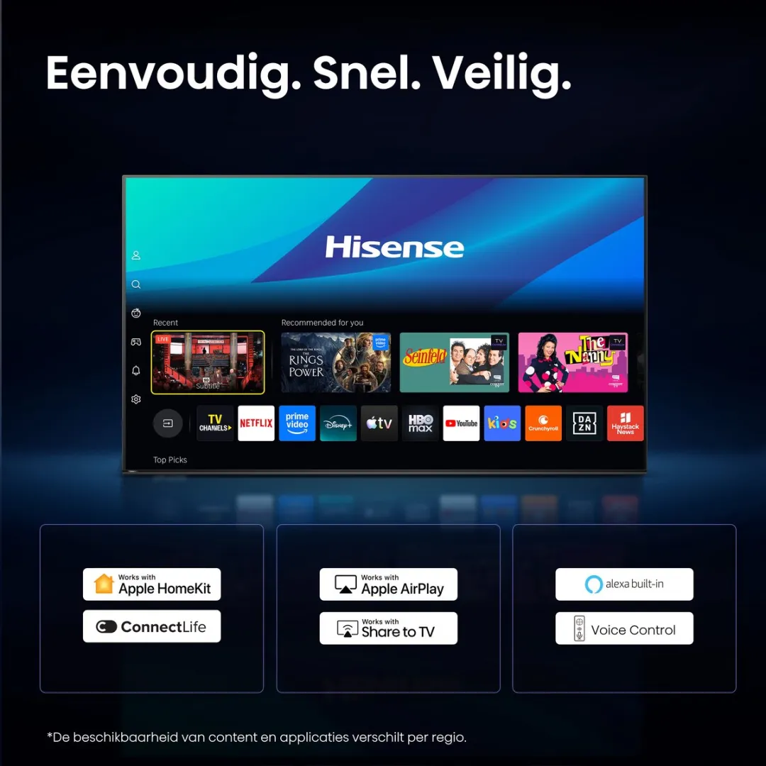 Hisense 85E7S 85 inch SmartTV - 4K Hi-QLED - Zwart