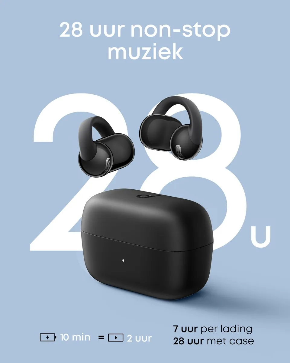 Soundcore C50i Open-Ear Oordopjes - 28U Speeltijd - Zwart