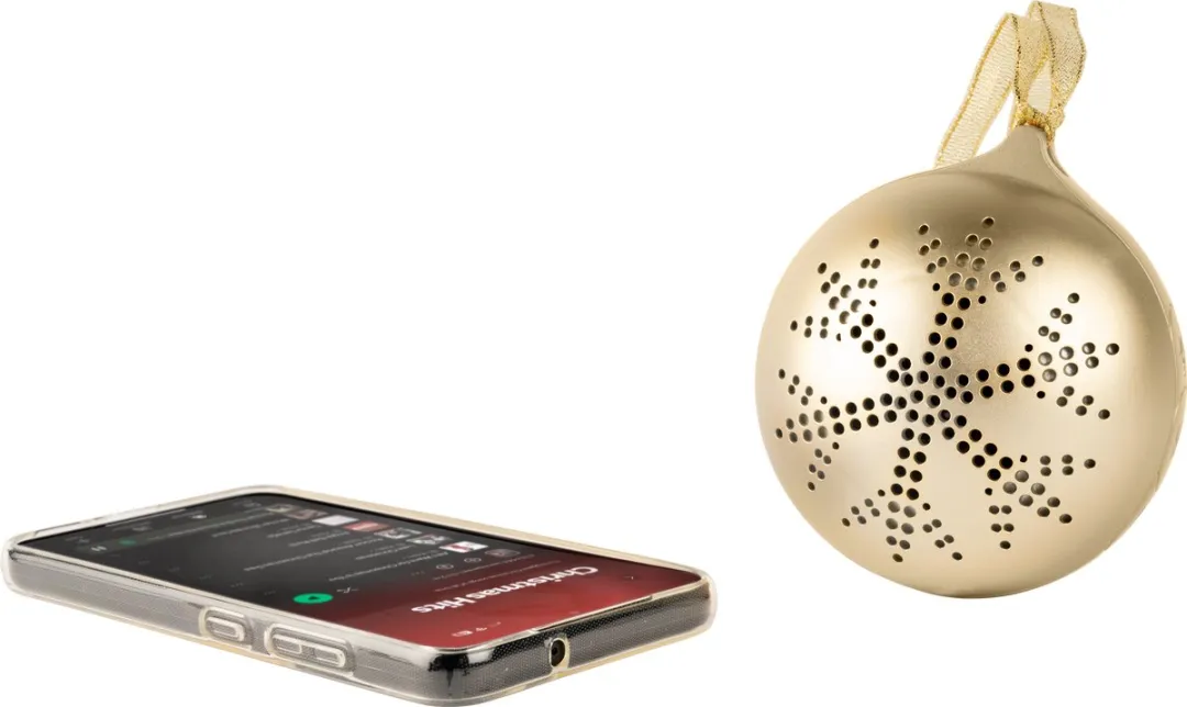 Bigben EPOK XMASBALLGOLD Lichtgevende Kerstbal - Bluetooth Speaker - Goud