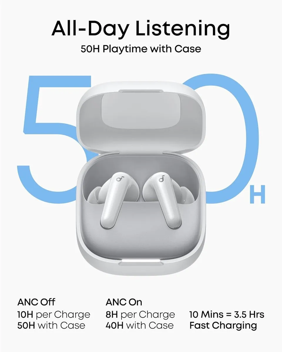 Soundcore P31i Draadloze Vertaal-Oordopjes - 50U Speeltijd - White