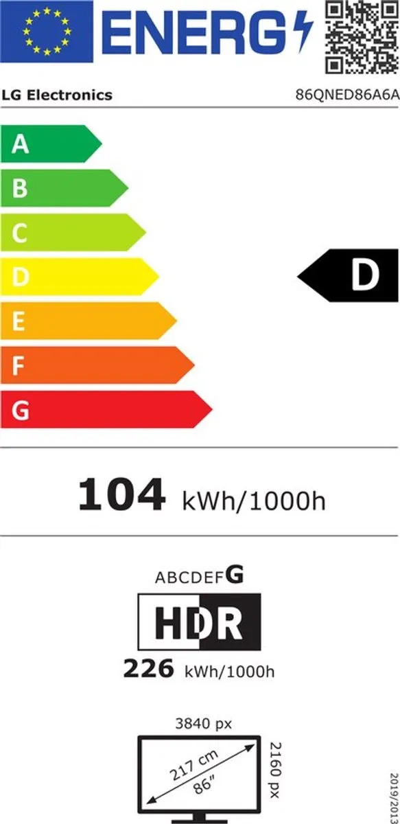 LG 86QNED86A6A Smart TV 86" 4K QNED - Zwart