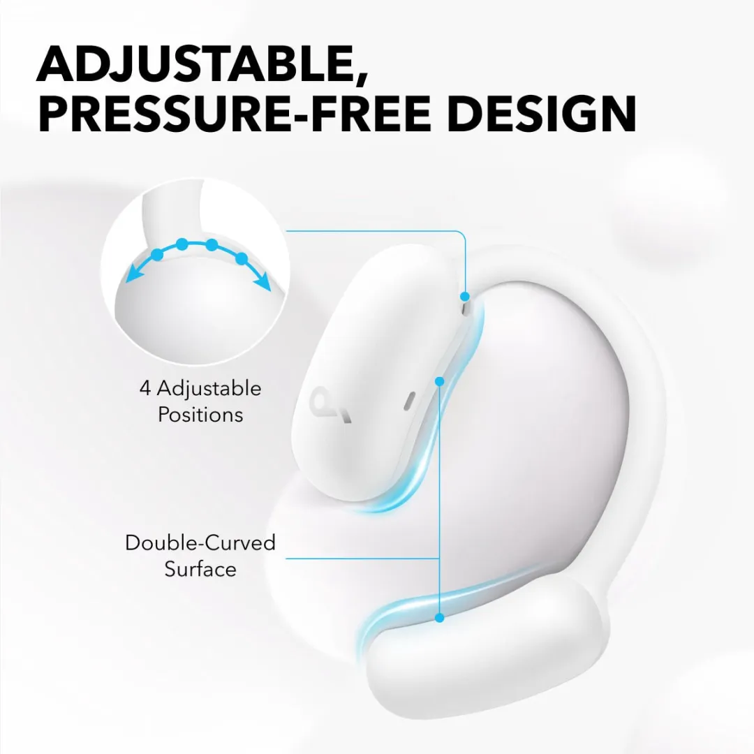 Soundcore AeroFit 2 A3874G21 Open-Oor Oordopjes - 42u - Bluetooth 5.4 - Wit - afbeelding 6 van 6
