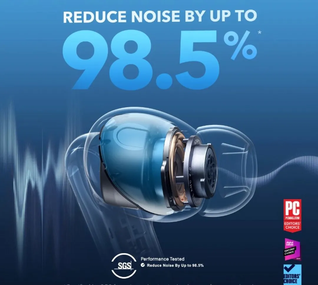 Soundcore Liberty 4 NC A3947G31 Oordopjes - Light Blauw - 50H