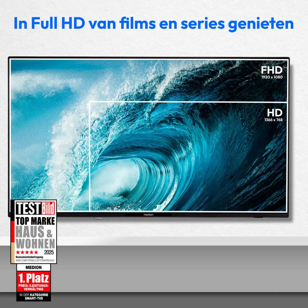 Medion MD 840101 Full HD Smart TV 100cm - 2x HDMI - Zwart