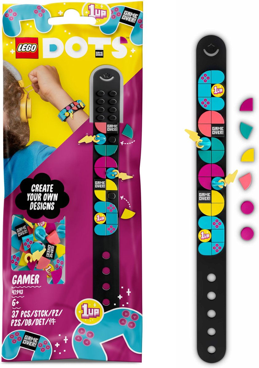LEGO DOTS Gamer Armband met Bedeltjes - 41943