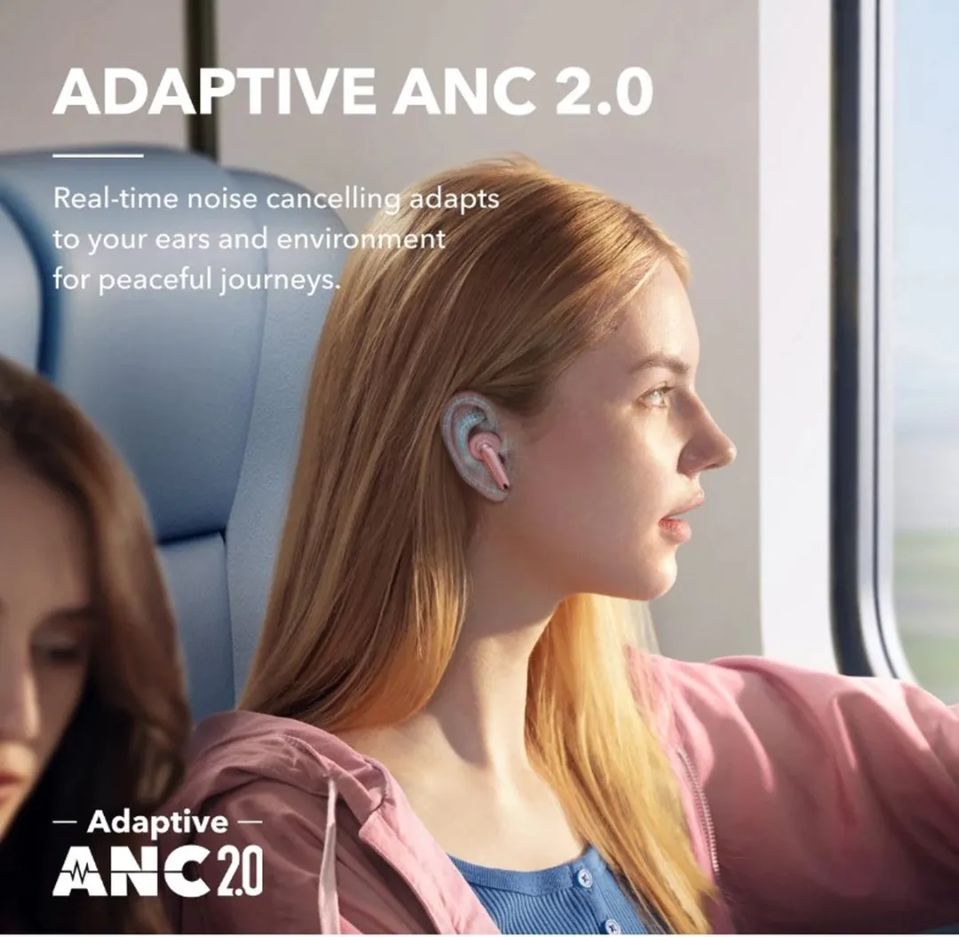 Soundcore Liberty 4 NC Oordopjes - Roze - 50H - Noise Cancelling