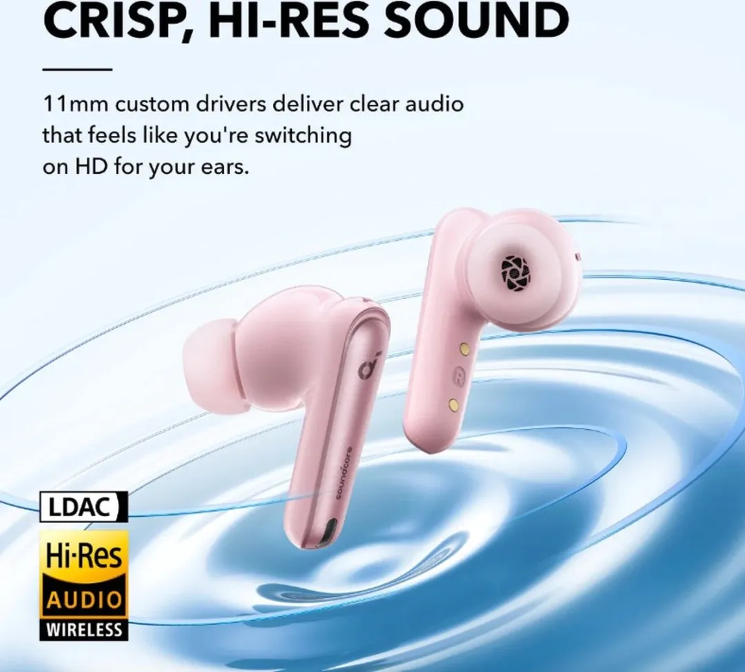 Soundcore Liberty 4 NC Oordopjes - Roze - 50H - Noise Cancelling