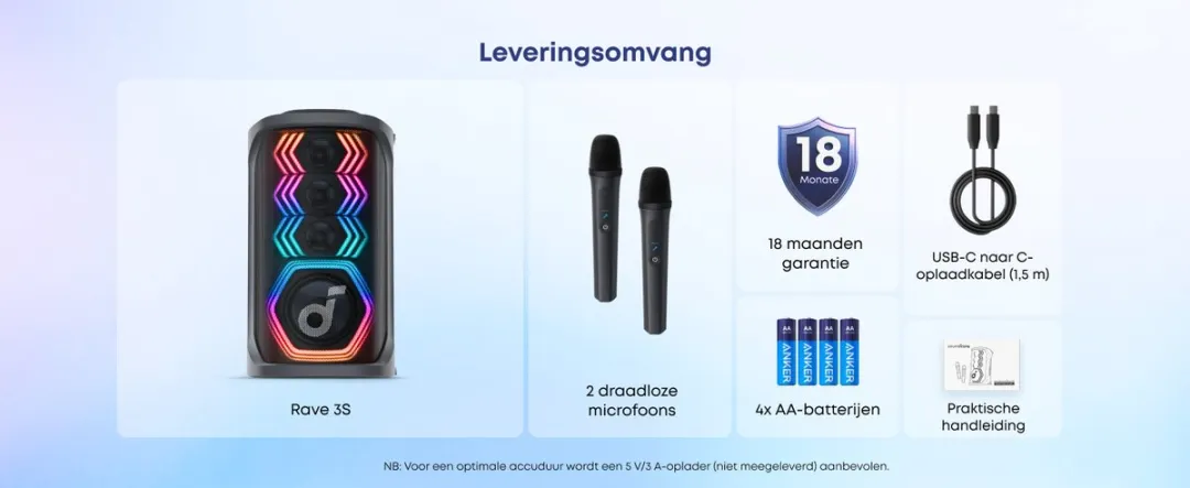 Soundcore Rave 3S A31A3012 Feestluidspreker - 200W - Zwart