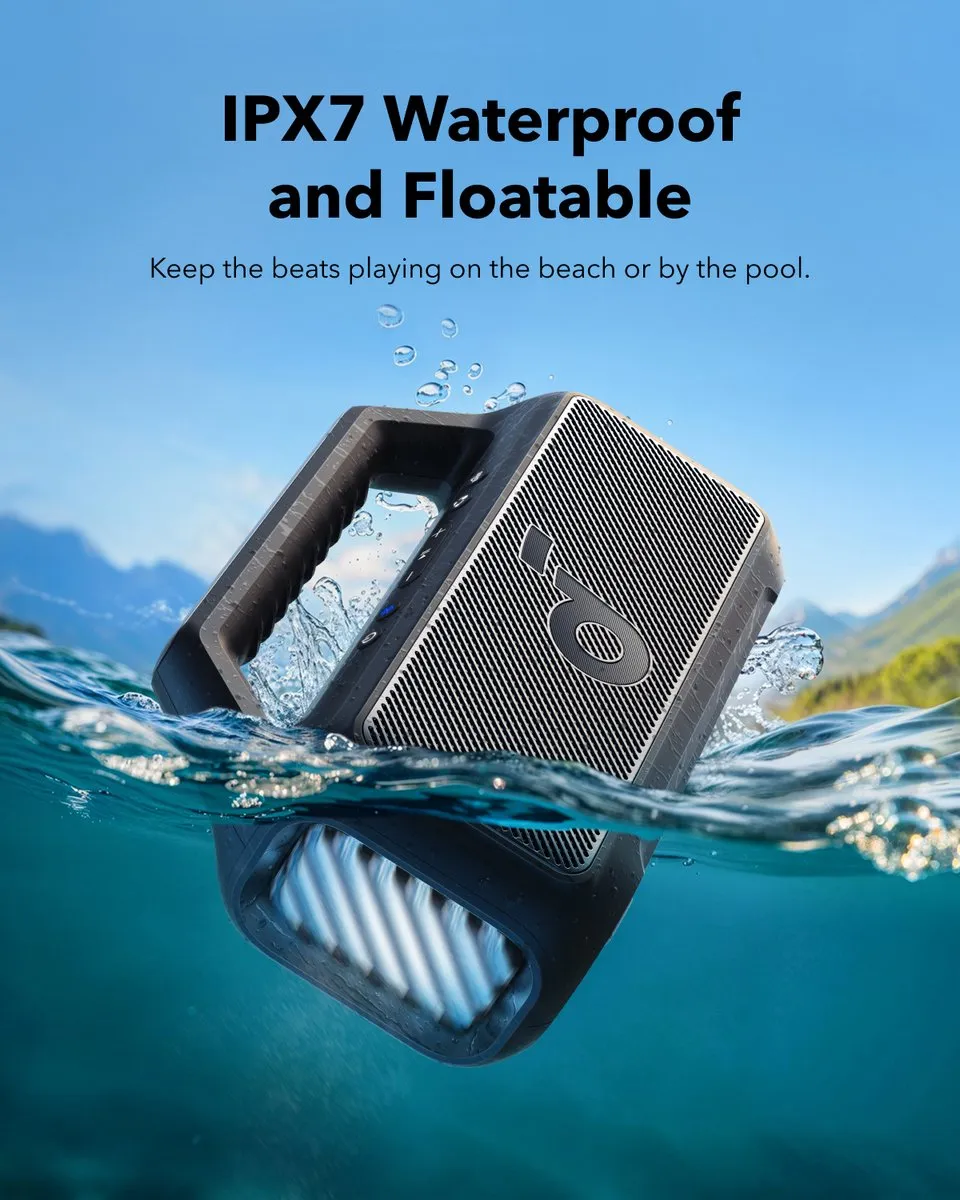Soundcore Boom 2 A3138011 Outdoor Speaker - 80W - IPX7 - Zwart