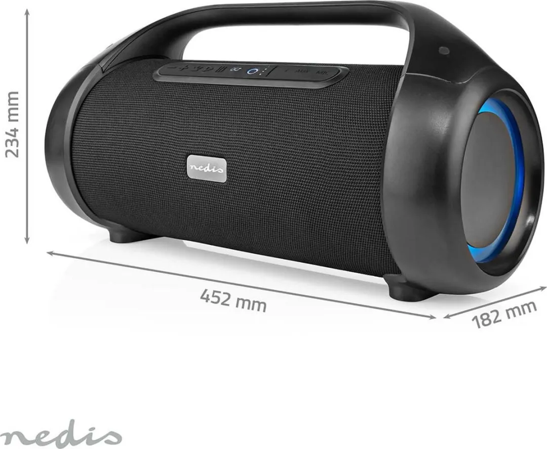 Nedis SPBB340 Bluetooth Party Boombox 120W - 9,5 uur - Zwart