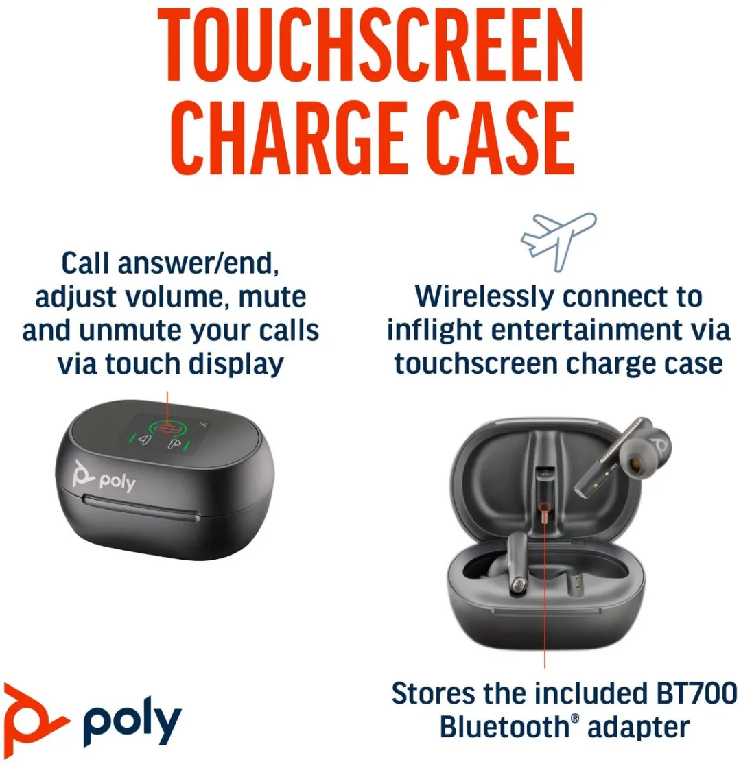 Poly Voyager Free 60+ Headset - Noise Cancelling - Zwart
