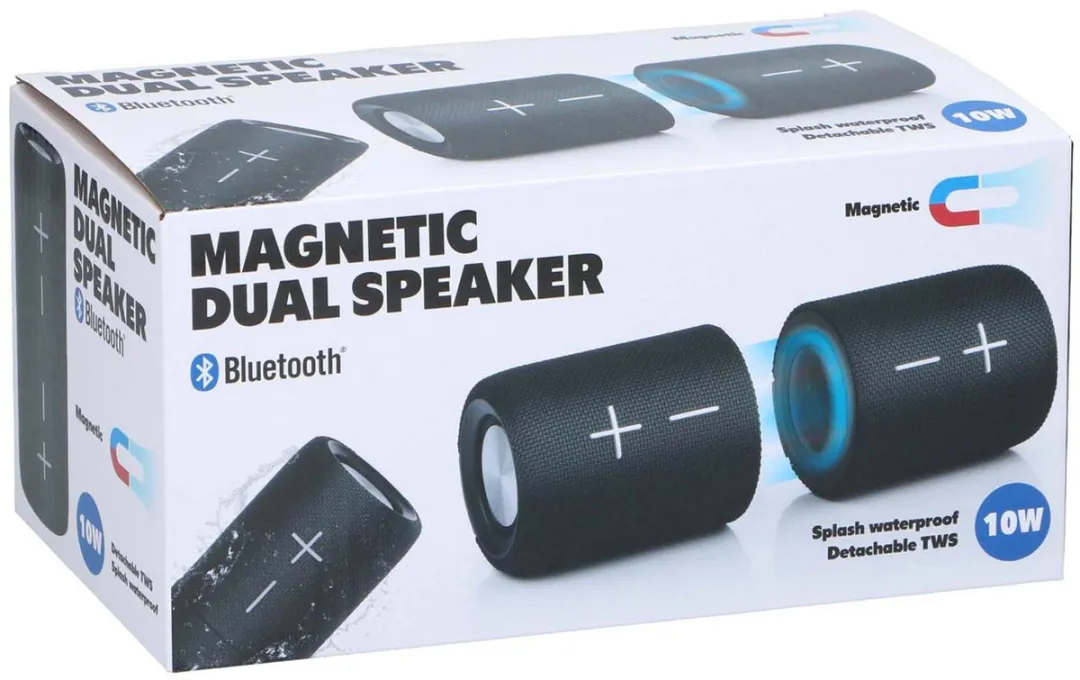 Dunlop Magnetische Bluetooth Speaker 10W - 2-delig - Zwart - afbeelding 6 van 6