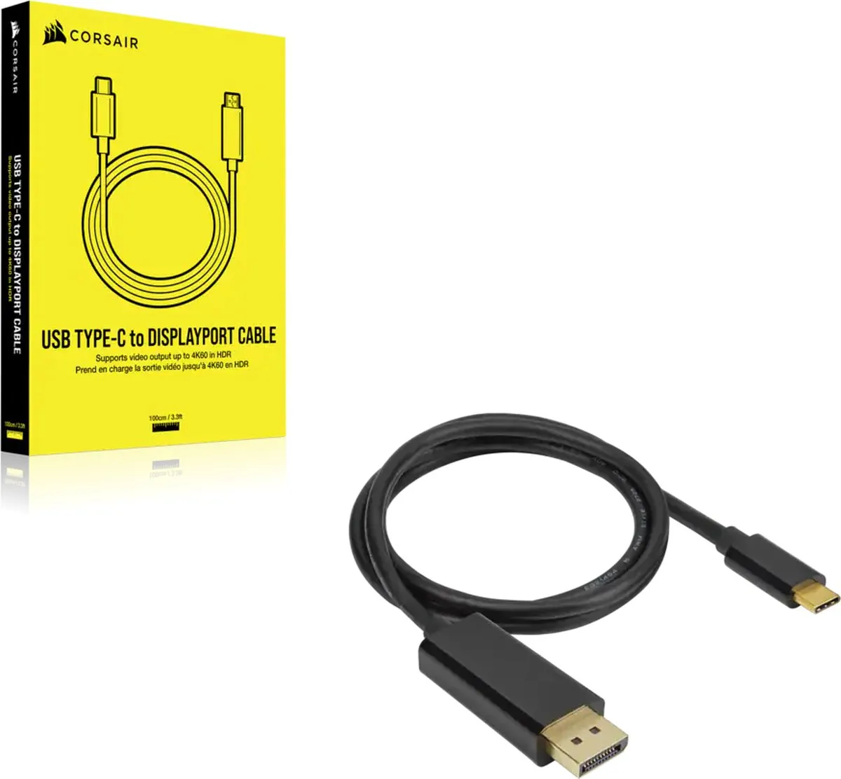 Corsair CU-9000005-WW USB-C naar DisplayPort Adapter 1m - Zwart - afbeelding 6 van 6