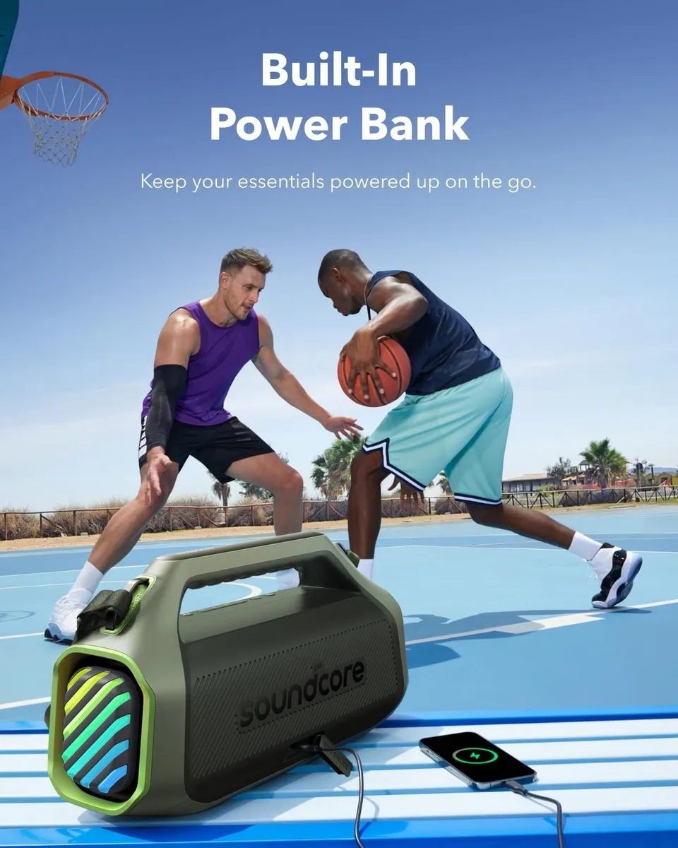 Soundcore Anker Boom 2 Plus A3134 Buitenluidspreker - 140W - IPX7 - Groen