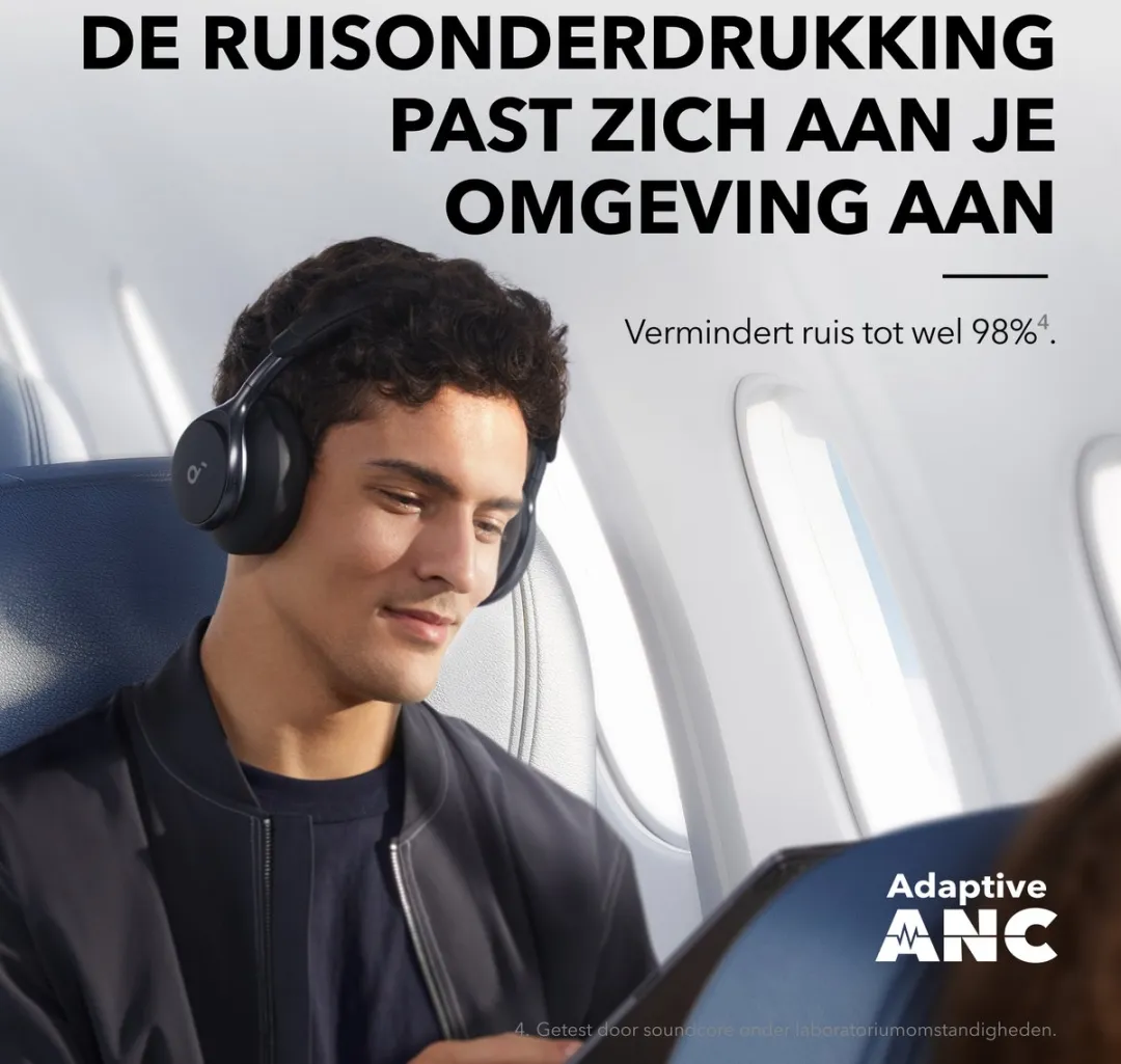 Soundcore Space One Draadloze Koptelefoon - Active Noise Cancelling - 55 uur - Bluetooth 5.3