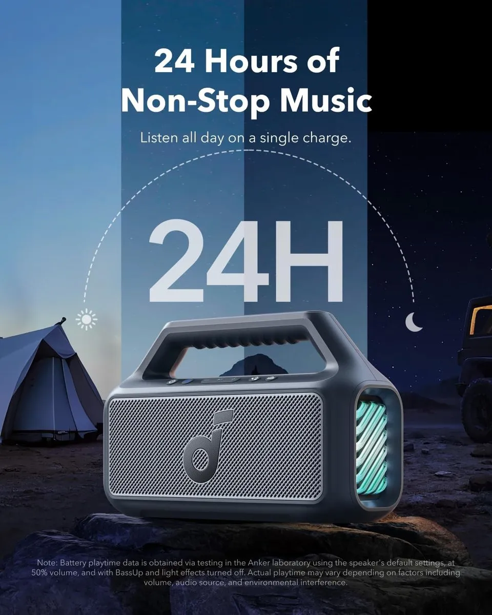 Soundcore Boom 2 A3138031 Outdoor Speaker - 80W - Blauw - afbeelding 6 van 6