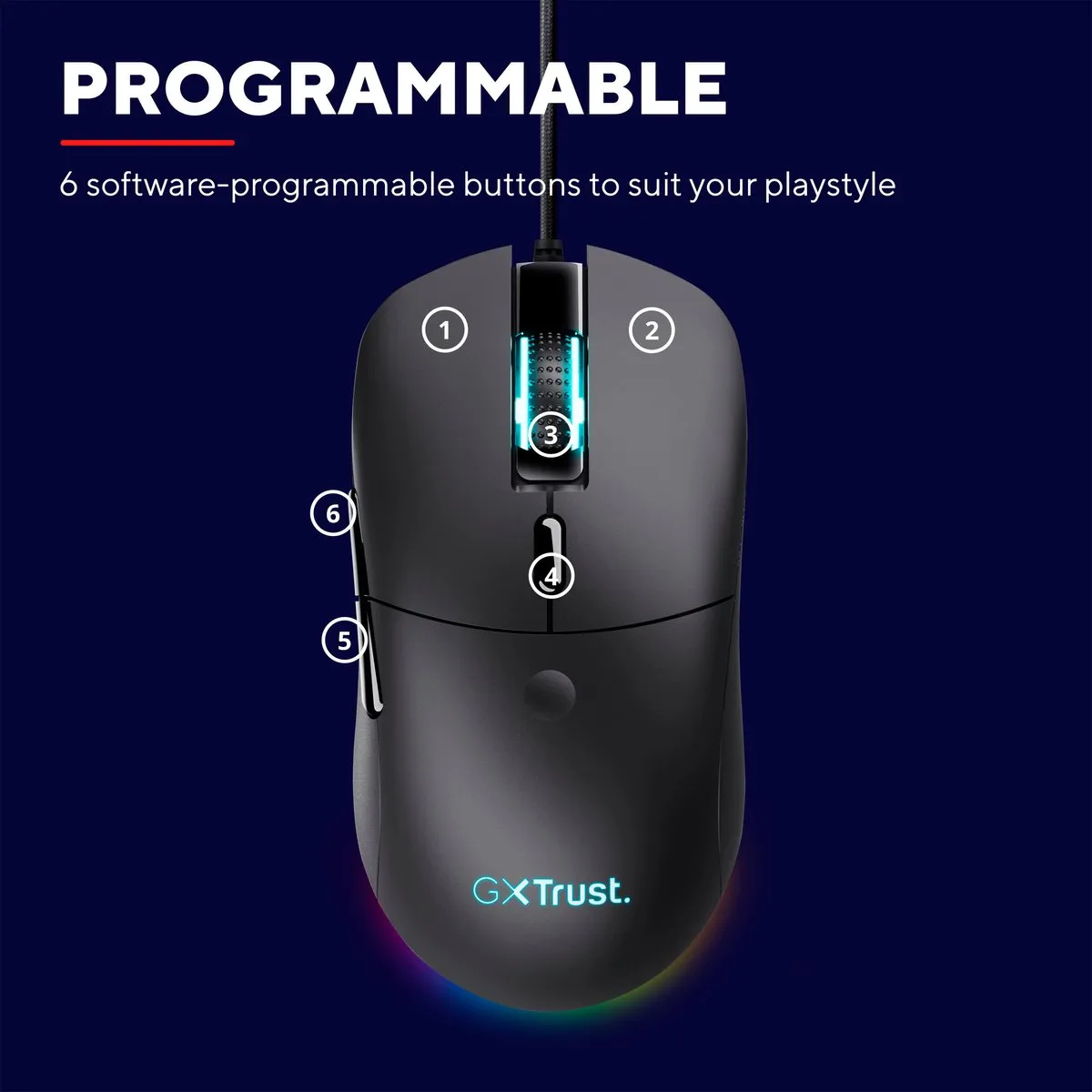 Trust GXT 981 Redex Bedrade Gaming Muis - Zwart