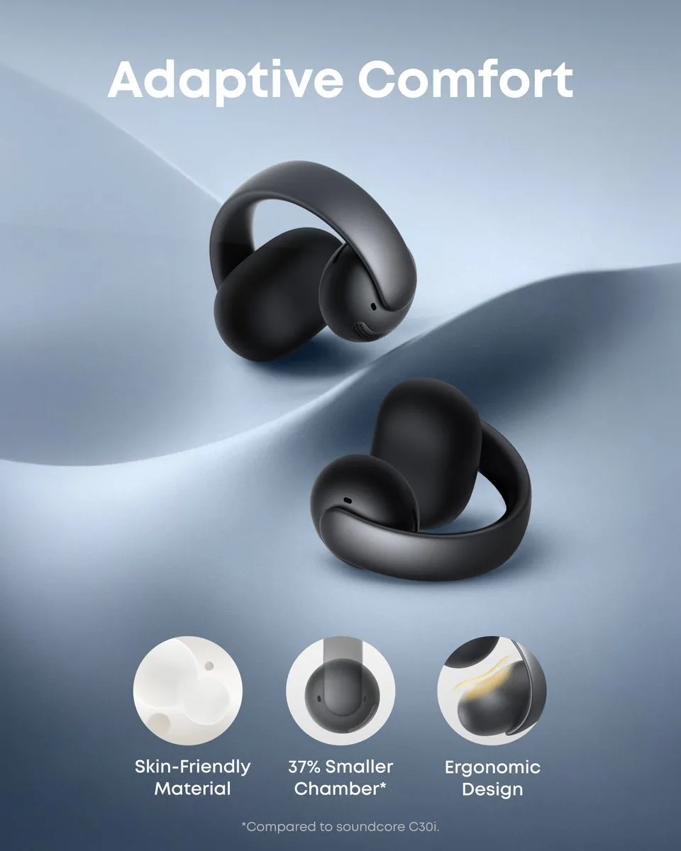Soundcore AeroClip A3388G11 Oordopjes Open Oor - 12mm Drivers - Zwart - afbeelding 6 van 6