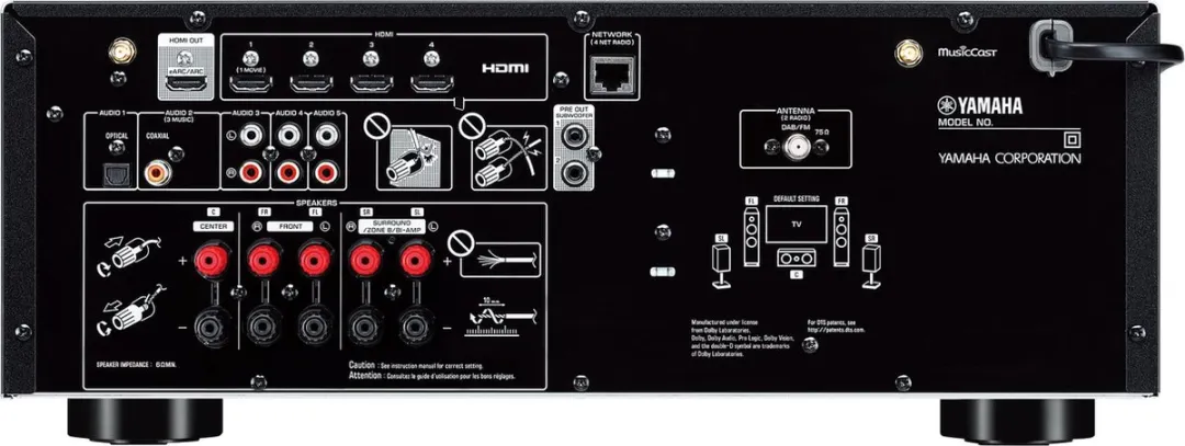 Yamaha RX-V4A AV-receiver - 115W - Zwart