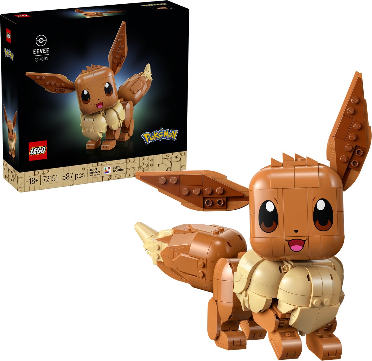LEGO Pokémon Eevee Bouwpakket voor Volwassenen met Dieren Figuur - 72151