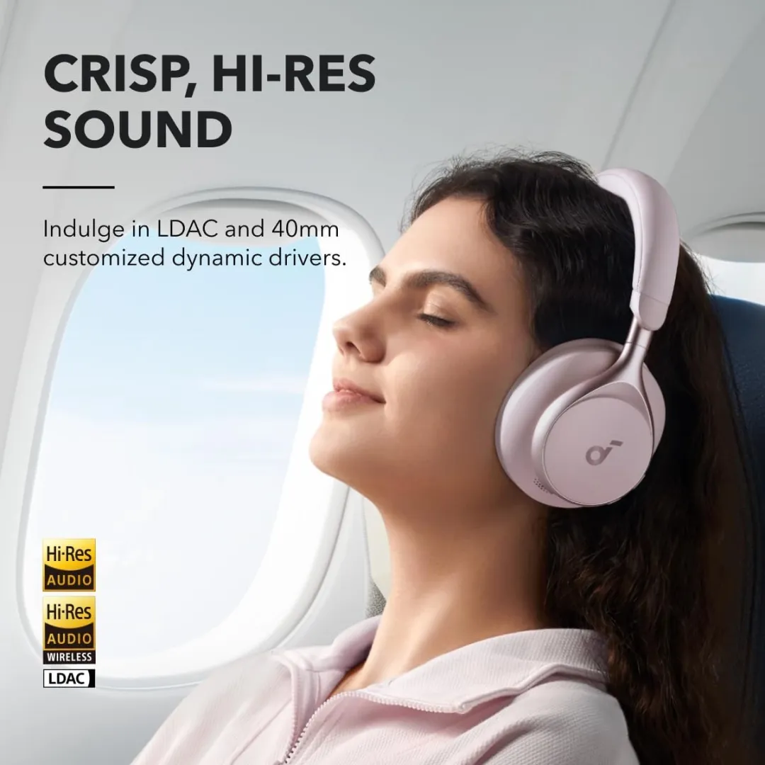 Soundcore Space One A3035 Draadloze Koptelefoon - Roze