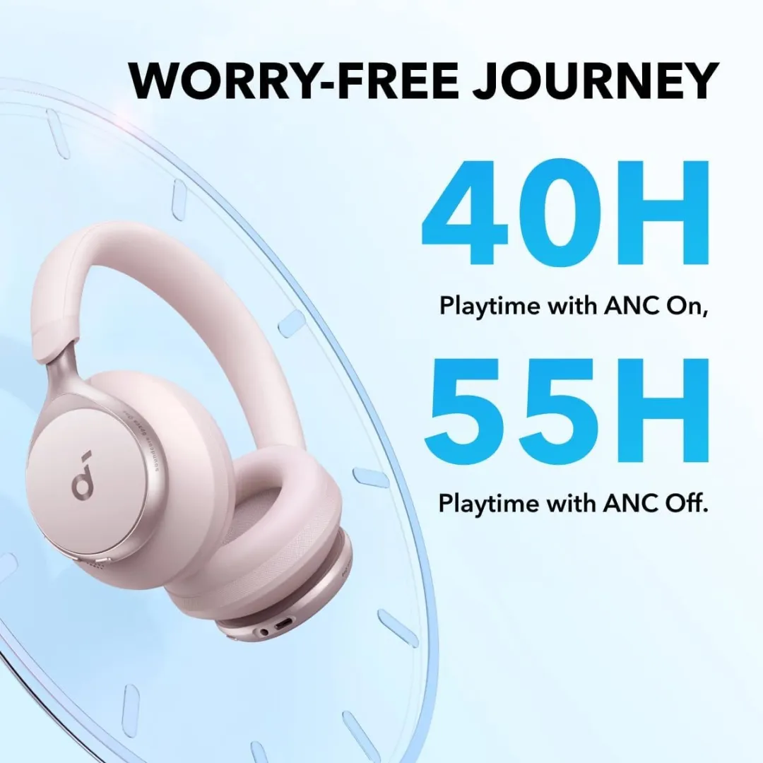 Soundcore Space One A3035 Draadloze Koptelefoon - Roze