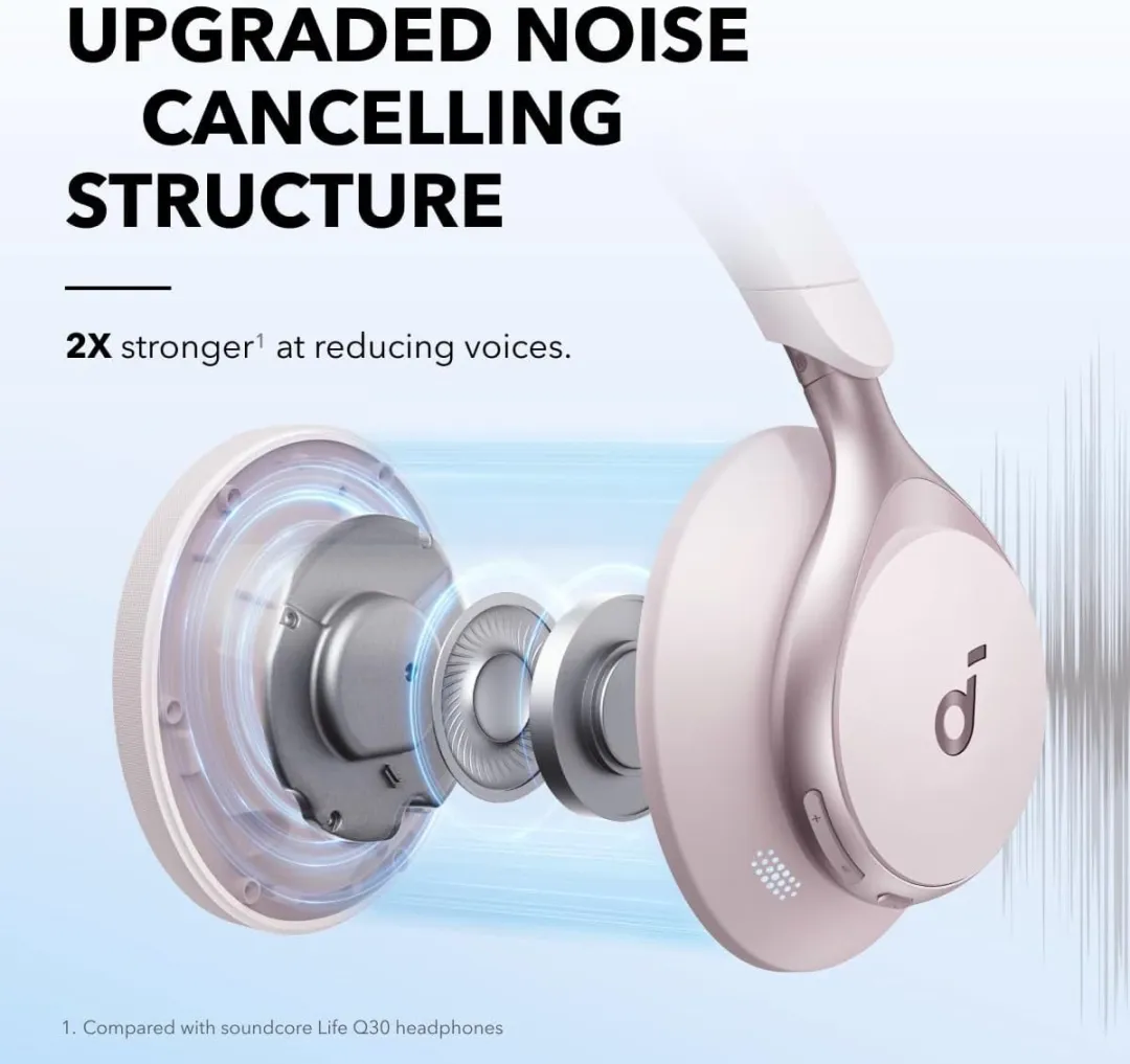 Soundcore Space One A3035 Draadloze Koptelefoon - Roze - afbeelding 6 van 6