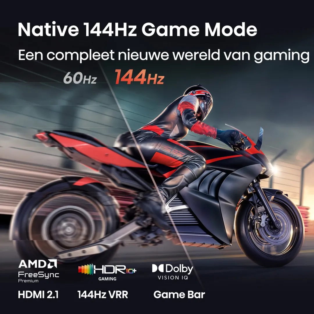 Hisense 55E8S 55 inch SmartTV - 4K Hi-QLED MiniLED - 144Hz - Zwart