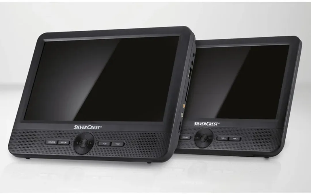 Silvercrest Draagbare DVD-speler 2x9" - 110 minuten - Zwart