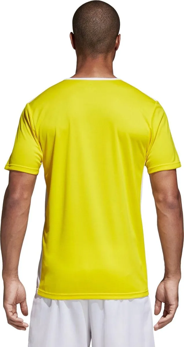 Adidas Entrada 18 Shirt Korte Mouw Kinderen 128 - Geel/Wit