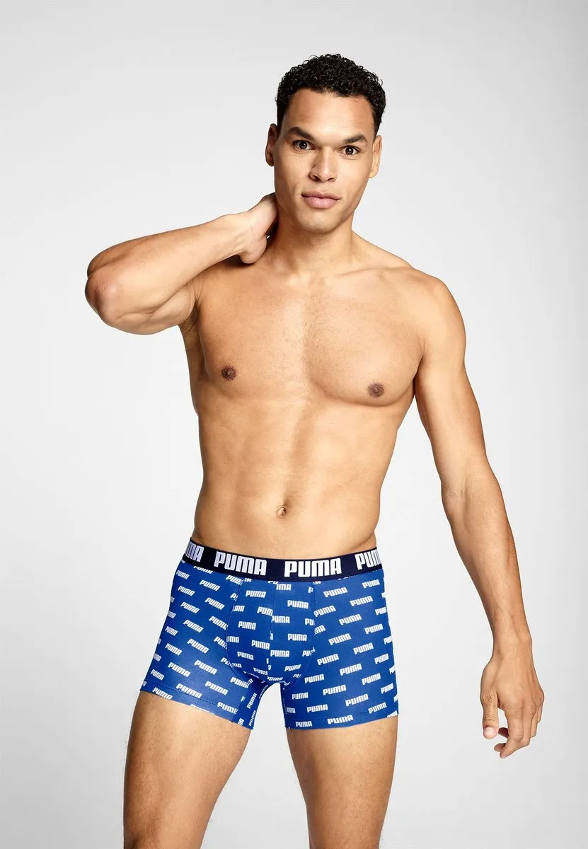 PUMA Men Everyday AOP Print Boxer 2 - Sportondergoed - M - Blauw