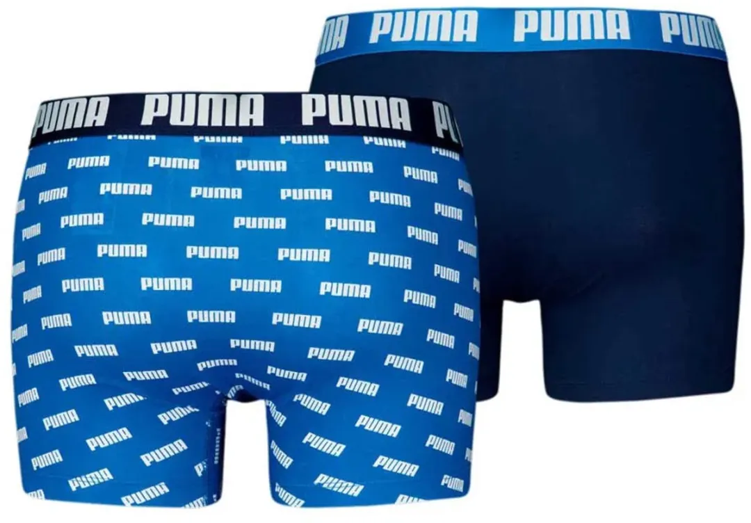 PUMA Men Everyday AOP Print Boxer 2 - Sportondergoed - M - Blauw