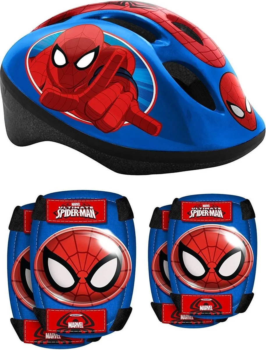 Marvel Spider-Man Skatebescherming 5-delig - 50-56cm Blauw/Rood
