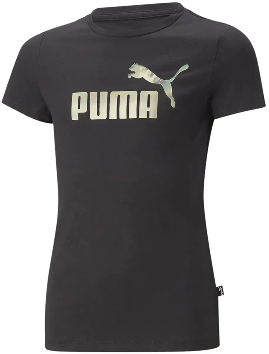 PUMA Ess+ Nova Shine Logo T-shirt - 4-5 jaar - Zwart