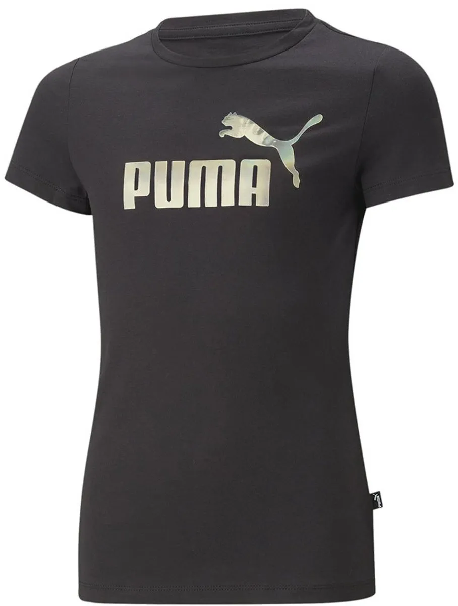 PUMA Ess+ Nova Shine Logo T-shirt - 4-5 jaar - Zwart