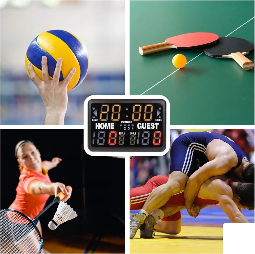 Perel Digitaal Scorebord 40,5x62cm - Multisport Timer - Zwart