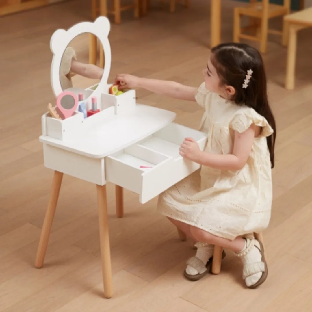 Viga Kaptafel Meerkleurig - met Stoel & Spiegel