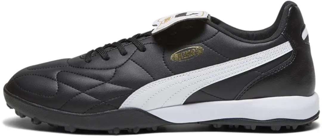 PUMA King Top TT Voetbalschoenen 42.5 - Zwart/Wit/Goud