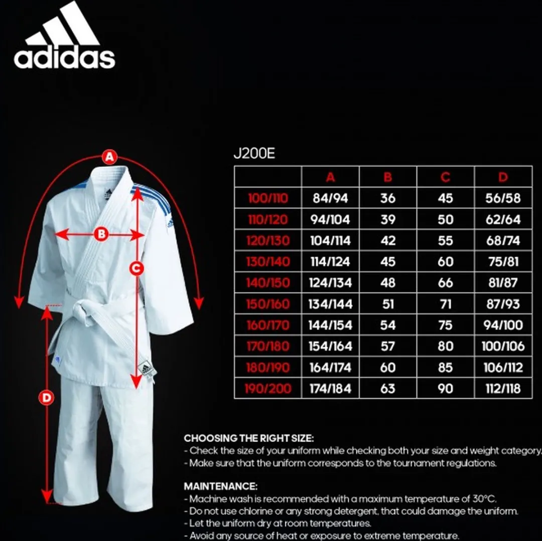 adidas J200E Judopak - Maat 90-100 - Wit