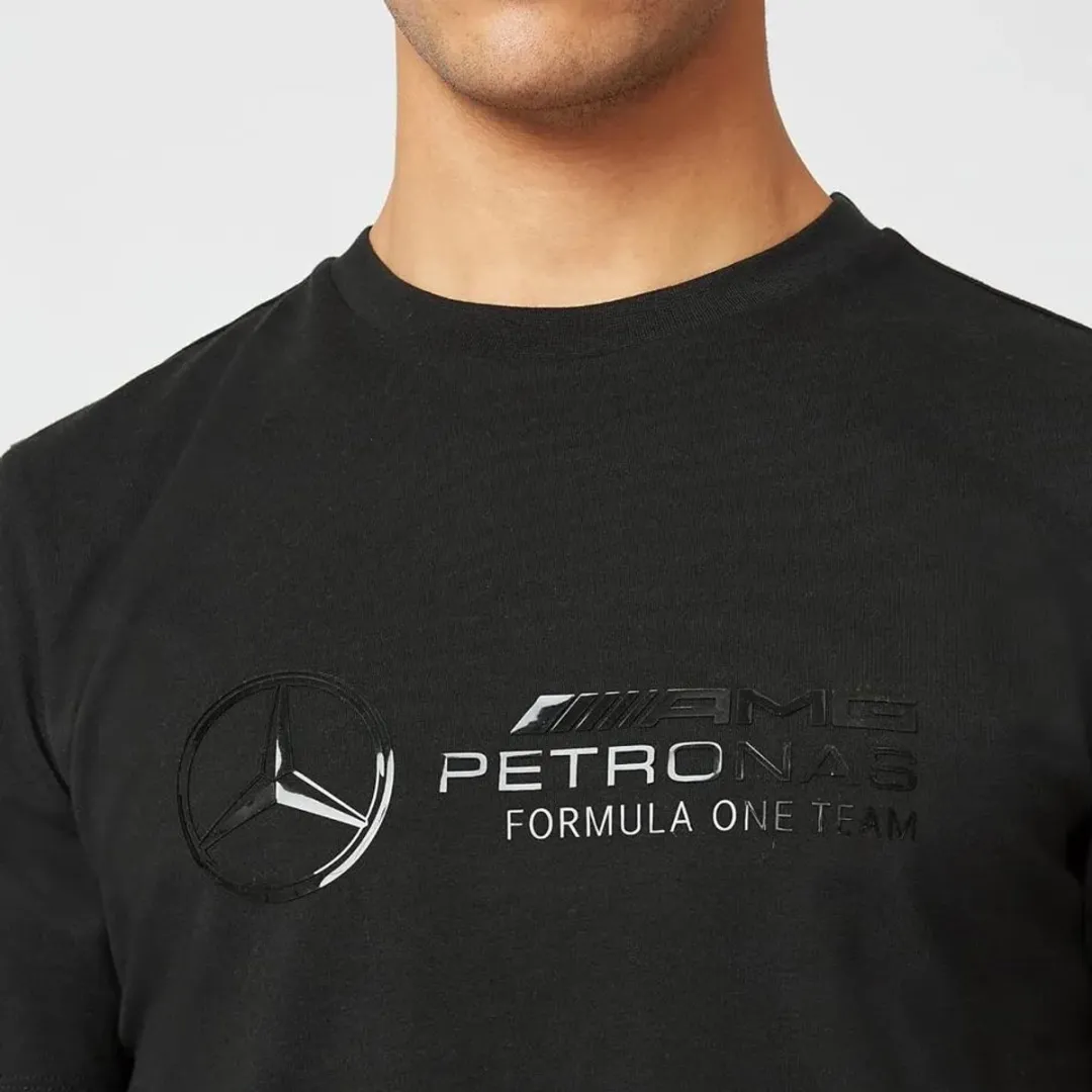 Mercedes Heren F1 Stealth Groot Logo T-shirt - XS - Zwart