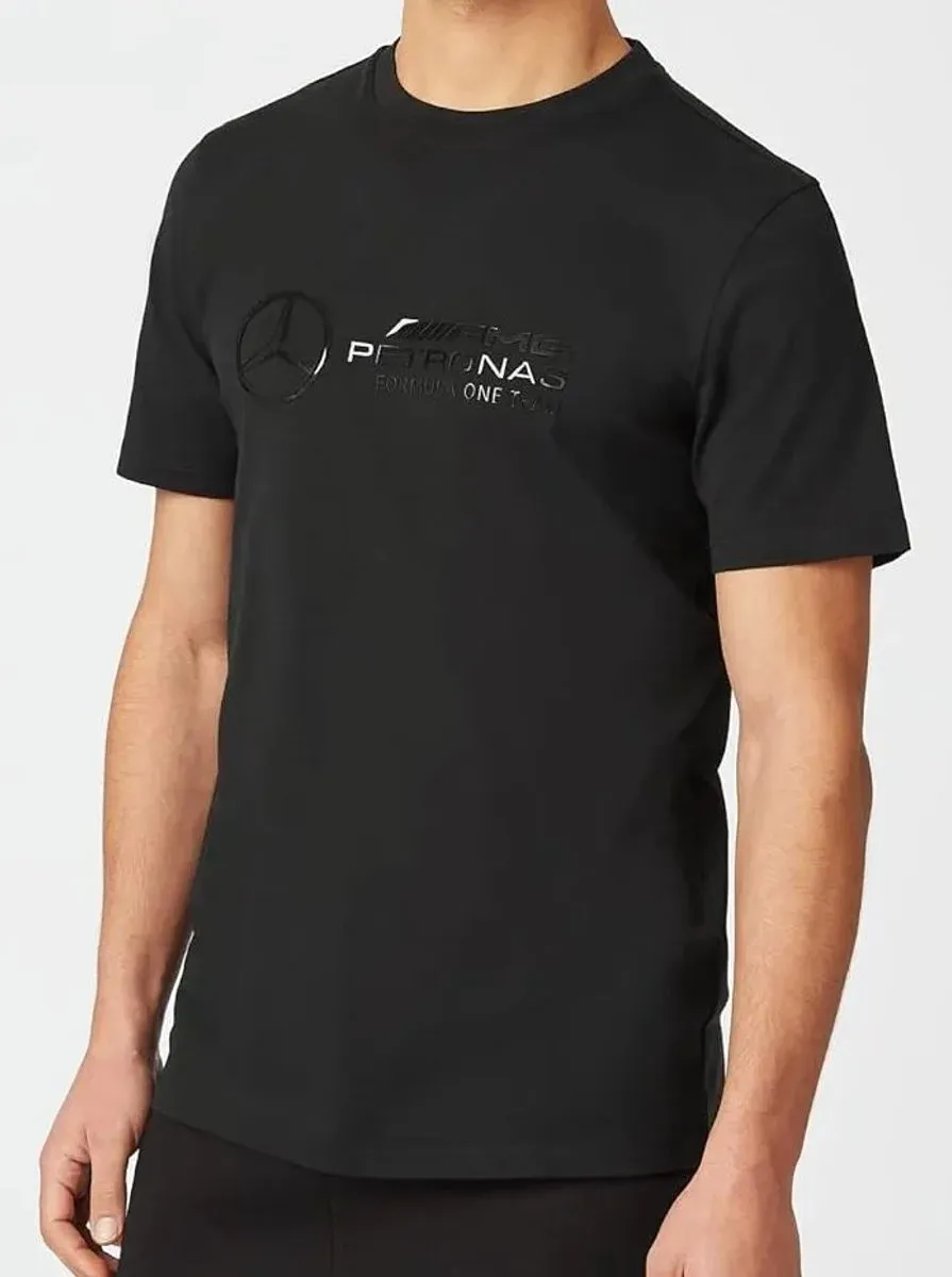 Mercedes Heren F1 Stealth Groot Logo T-shirt - XS - Zwart