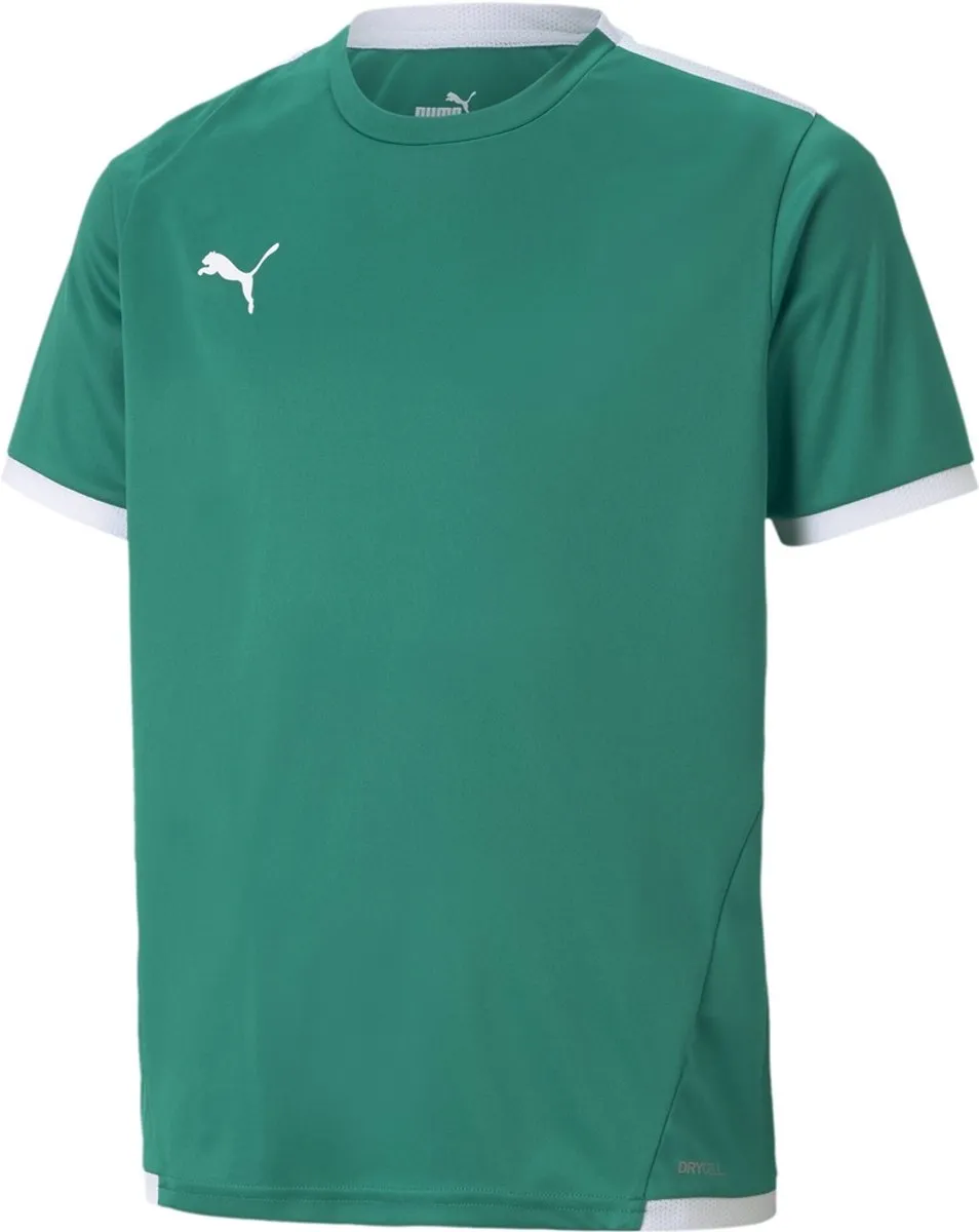 PUMA Teamliga Shirt Korte Mouw Kinderen 176 - Groen/Wit