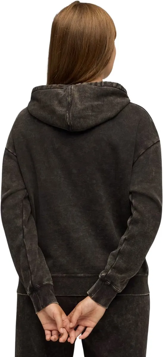 PUMA Elevated Relaxed Wash Hoodie Dames - Zwart M