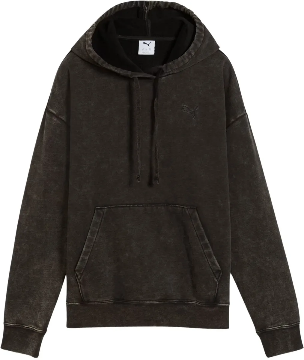 PUMA Elevated Relaxed Wash Hoodie Dames - Zwart M