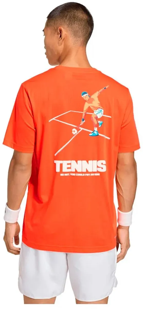 Adidas Tennis Hot Egg Graphic T-shirt - S - Oranje