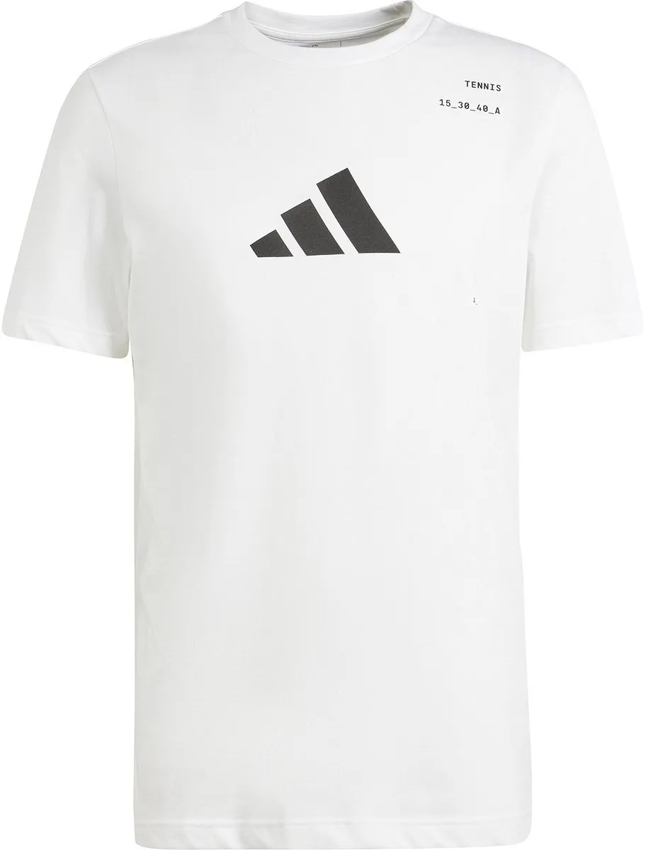 Adidas Graphic Tennisshirt Heren - L - Wit