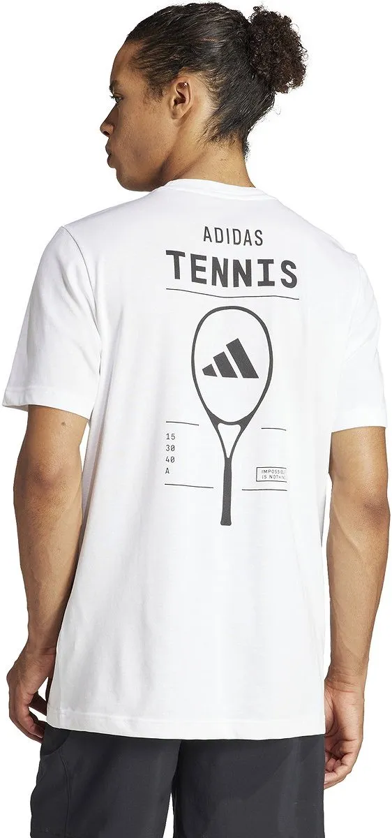 Adidas Graphic Tennisshirt Heren - L - Wit