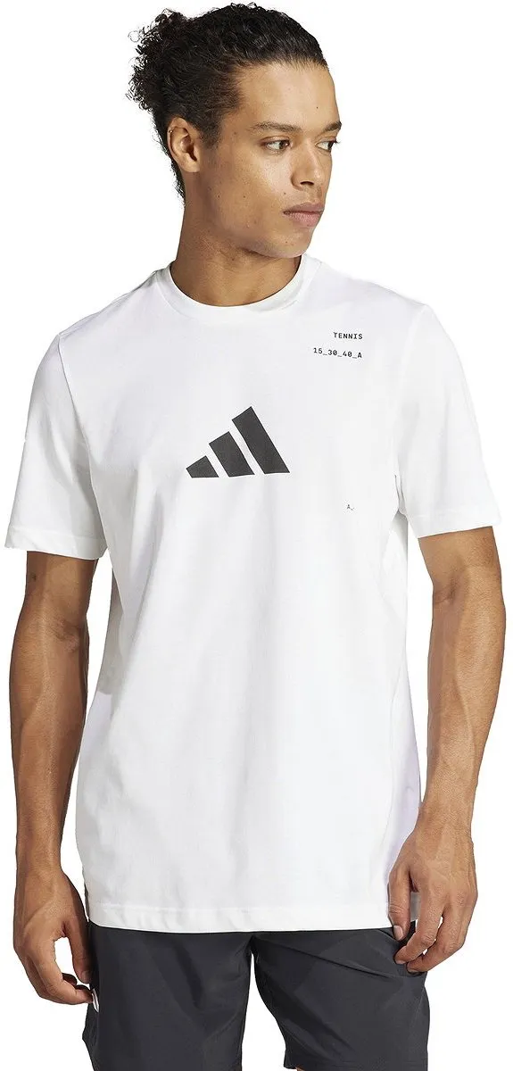 Adidas Graphic Tennisshirt Heren - L - Wit