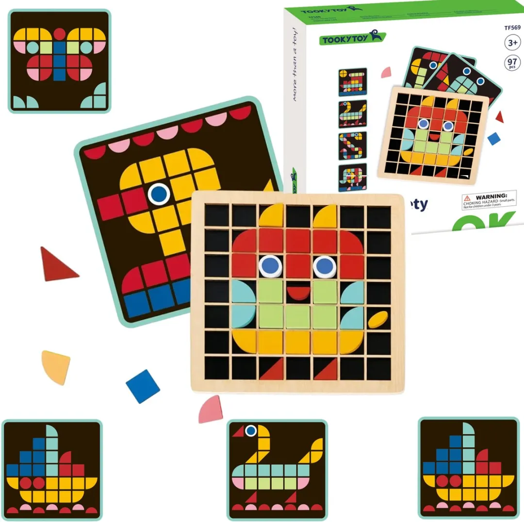 Tooky Toy Houten Mozaïek Montessori Puzzel